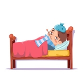 D:\English\Let's READ\Exercise 1\sick-boy-lying-in-bed-ill-cold-flu-disease-illness-vector-27285465.jpg
